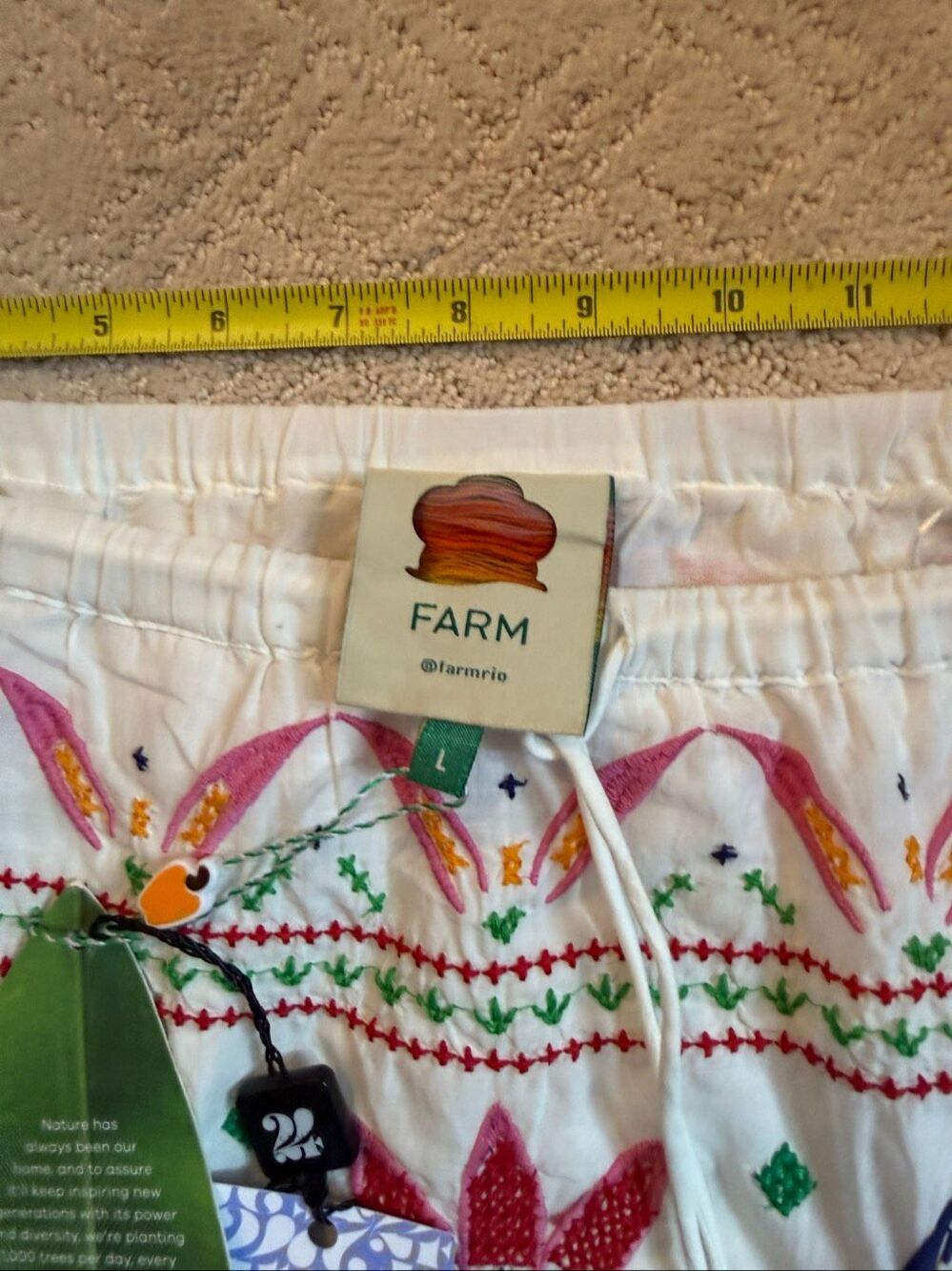 NWT Farm Rio Summer Garden Embroidered Maxi Skirt Size Large - Picture 10 of 11